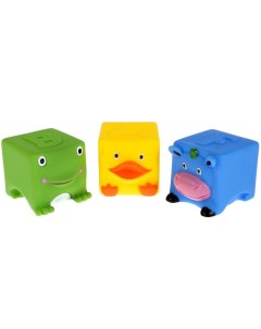 Игрушки для купания ABF 3 кубика пищалки Играем вместе