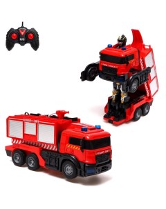 Робот радиоуправляемый Пожарная машина трансформируется световые и звуковые эффекты Nobrand