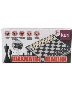 Набор 2 в 1 Шахматы Шашки на маг K6032 Kari
