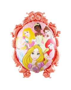 Шар фольгированный 29 фигура Зеркало Принцессы Диснея розовое золото Falali