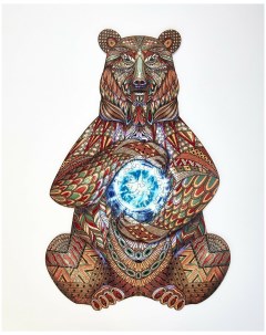 Деревянный пазл Могучий медведь 27х40 см 210 дет Active puzzles