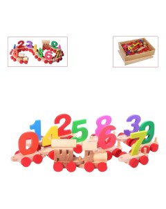 Развивающая игрушка Деревянный паровозик с цифрами Paremo