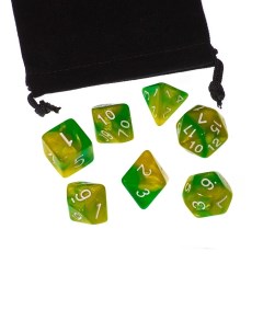 Кубики для ролевых игр желтый зеленый 273622 Stuff-pro