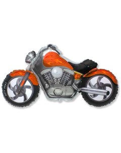 Шар фольгированный 30 Мотоцикл цвет оранжевый Flexmetal