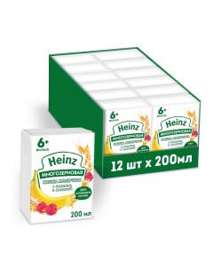 Каша Heinz молочная жидкая многозерновая с бананом и малиной 200 мл с 6 месяцев 12 шт Хайнц