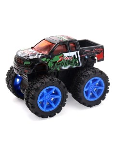 Машинка черная die cast пикап с синими колесами и краш эффектом 14 5 см Funky toys