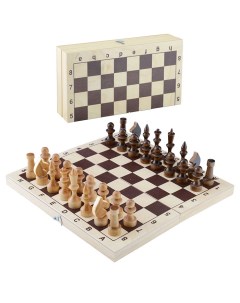 Шахматы деревянные обиходные с доской лак Mpsport