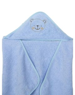 Полотенце для новорожденного с капюшоном махровое 75x75 см голубой Baby nice