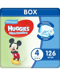 Подгузники Ultra Comfort для мальчиков 4 8 14 кг Disney Box 126 шт Huggies