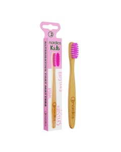 Щётка зубная Kids Bamboo Toothbrush бамбуковая детская pink bristles Nordics