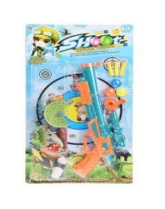 Игрушка Охотник с набором животных мягкими пулями и шариками на листе Oubaoloon