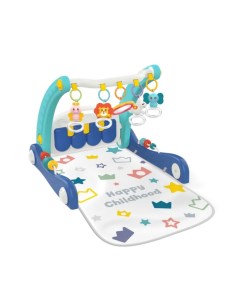 Ходунки каталка Flash развивающий игровой коврик 2в1 синий Baby care