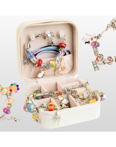Набор для творчества и создания браслетов в шкатулке состоит из бижутерии цветов радуги Litlantica