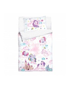 Комплект постельного белья Unicorn детский поплин 40 x 60 см белый Облачко