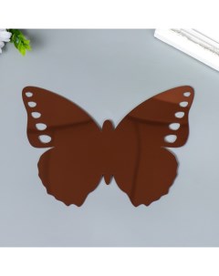 Наклейка интерьерная зеркальная Бабочка ажурная шоколад 21х15 см Nobrand
