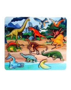Рамка вкладыш Мир динозавров 11 деталей Нескучные игры