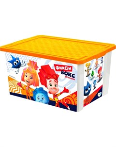 Детский ящик для хранения игрушек на колесиках ФИКСИКИ 57 л желтый Little angel