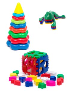 Развивающие игрушки Сортер Кубик лог большой Пирамидка большая Команда КВА Karolina toys