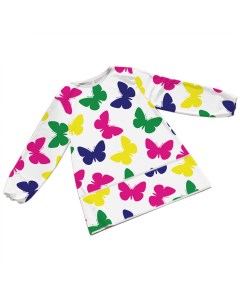 Фартук детский Стайка цветных бабочек с рукавами от 8 до 12 лет Joyarty