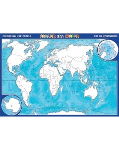 Пазл раскраска картографический Мир на английском Globusoff