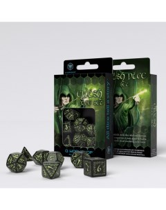 Кубики для настольных игр Black glow in the dark зеленый черный Q-workshop