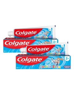 Комплект Зубная паста Детская Доктор Заяц со вкусом жвачки 50 мл х 2 шт Colgate