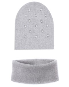 Комплект шапка и шарф снуд для девочки AG221 A707 107 Серый 54 Me&we