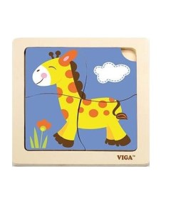 Пазл для малышей Жираф 4 детали Viga
