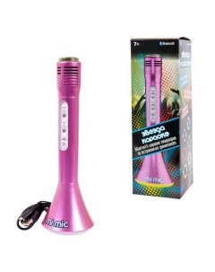 Микрофон игрушечный Звезда караоке со встроенным динамиком розовый Doremi