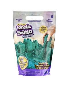 Кинетический песок бирюзовый с блестками Kinetic sand