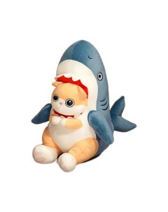 Мягкая игрушка КОТИК акула в костюме 30 см синяя Plush story