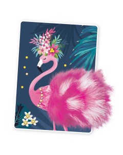 Детская аппликация с перьями и стразами Фламинго Bondibon