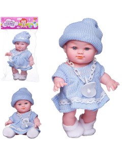 Пупс ABtoys Мой малыш озвученный в голубом платье 22 9 см Junfa toys