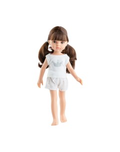 Кукла Кэрол брюнетка с челкой в пижаме 32 см Paola reina