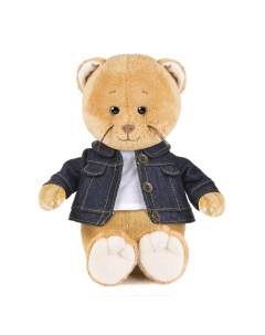 Мягкая игрушка Кот Колбаскин в джинсовой куртке 25 см Колбаскин&мышель