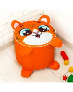Игрушка пуфик Тигр мягкая 40x40 см цвет оранжевый Zabiaka