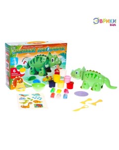 Набор для игры с пластилином Веселый динозаврик 6 баночек с пластилином Эврики