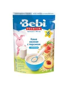 Каша детская сухая овсяная молочная с персиком с 6 месяцев 200 г Bebi premium