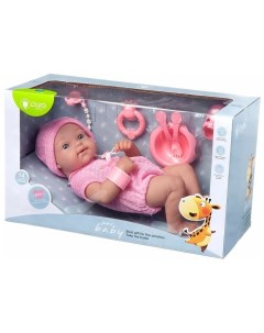 Пупс JUNFA Pure Baby 35см в розовом комбинезоне и шапочке с аксессуарами WJ B9974 Junfa toys