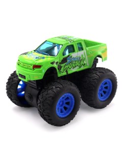 Машинка зеленая die cast пикап с синими колесами и краш эффектом 14 5 см Funky toys