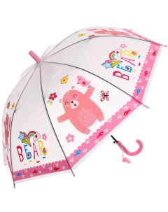 Зонт детский Зверята 371 035 5 розовый Д 86см полуавтомат Ultramarine
