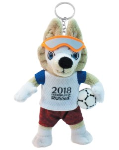 Мягкая игрушка FIFA 2018 Волк Забивака плюшевый 16 см брелок на карте Fifa-2018 world cup