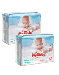 Подгузники трусики для детей Premium XL 12 20 кг 68 шт 2 уп x 34 шт Mykiddo