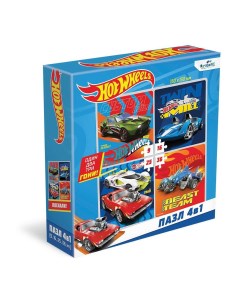 Пазл ORIGAMI Hot wheels Крутые гонщики 4в1 9 16 25 36 элементов Origami