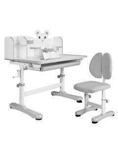 Комплект Umka XL парта стул надстройка выдвижной ящик серый Anatomica