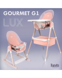 Стульчик для кормления 3 в 1 Gourmet G1 Lux Rosa Розовый Nuovita