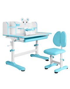 Комплект Umka XL парта стул надстройка выдвижной ящик голубой Anatomica