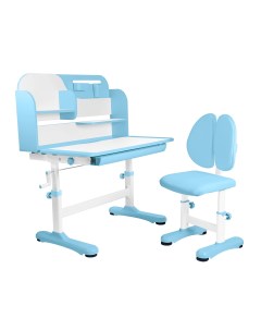 Комплект Amadeo парта стул надстройка выдвижной ящик голубой Anatomica