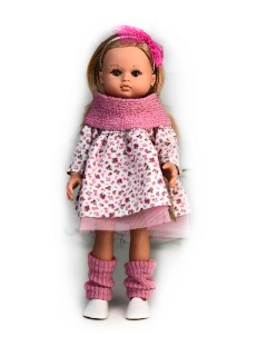Кукла Нэни в платье с розовым шарфом 42 см 42011C Lamagik