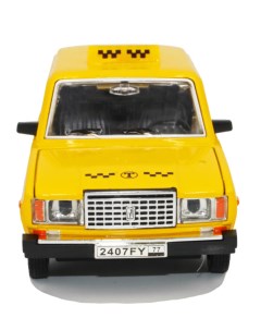 Металлическая машинка ВАЗ 2107 Такси желтый Xpx